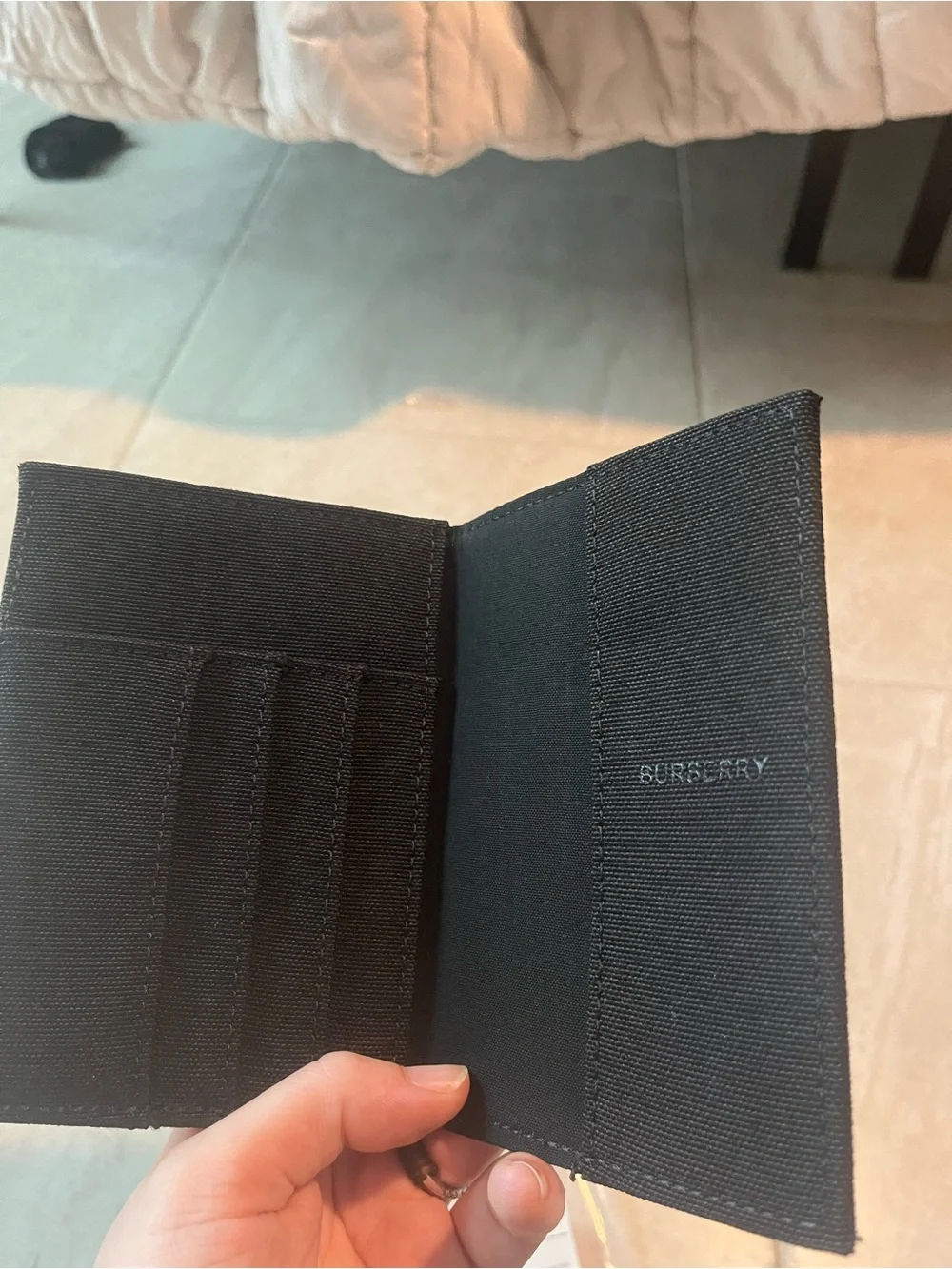 Burberry Black Canvas Card & Passport Cover